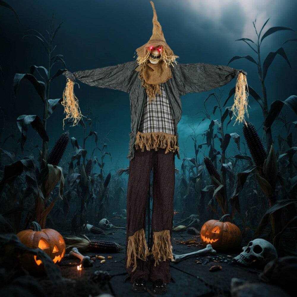Alt View 7. Boyel Living - 7ft Halloween Prop Sound Activated Animated Scarecrow with Glowing Eyes for Indoor and Outdoor Decoration - Multicolor.