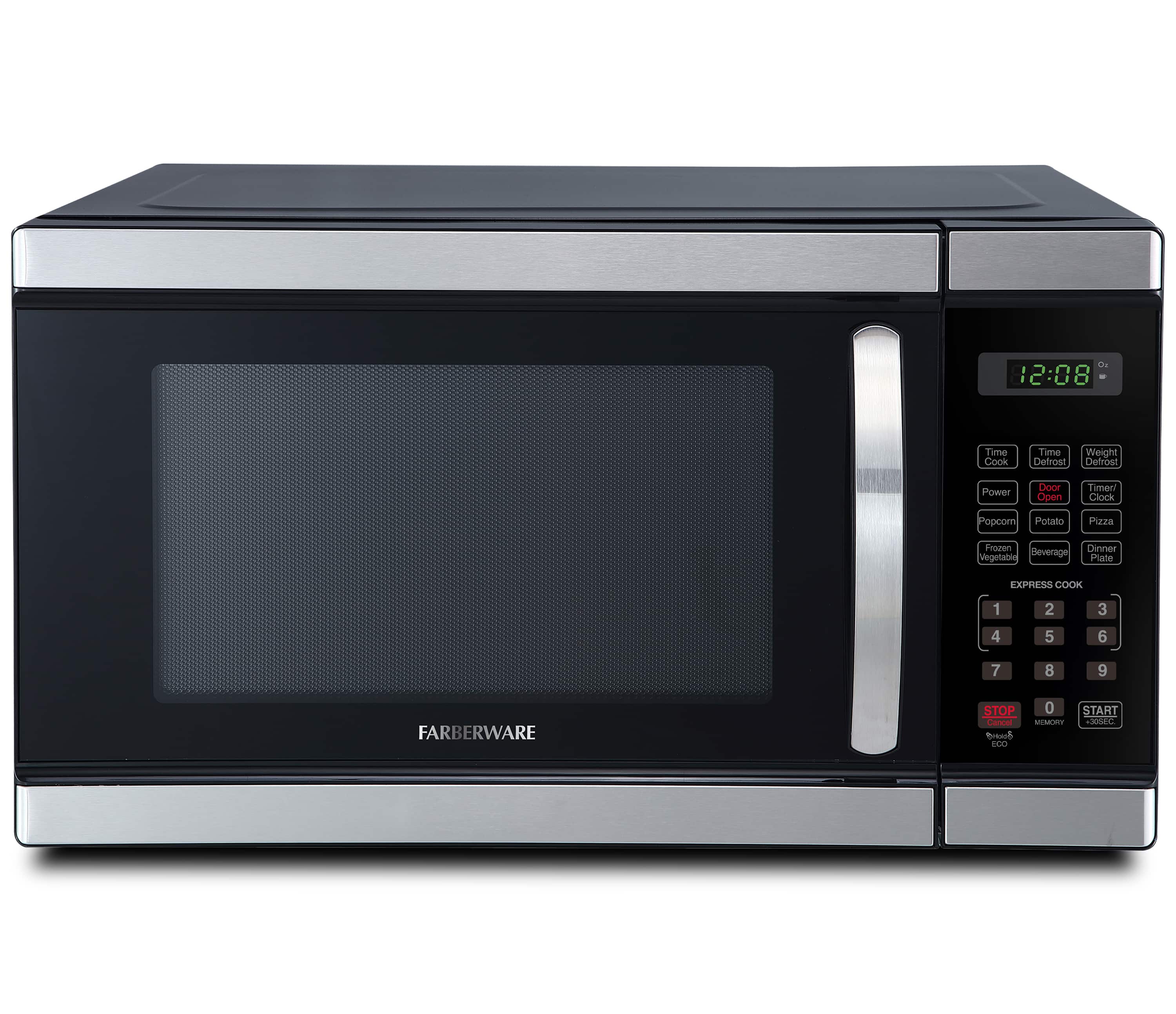 Farberware - 1.1 cu. ft. 1000-Watt Compact Microwave Oven, Brushed - Stainless Steel