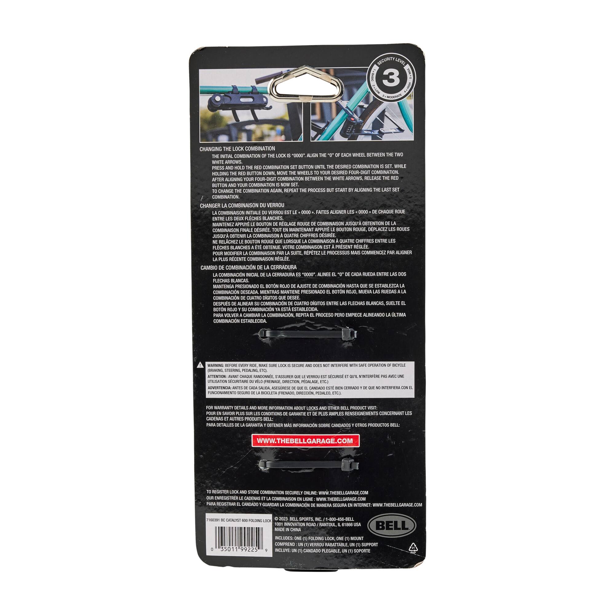 Alt View 12. Bell - Catalyst 600 Folding Lock for Bike and Scooter - Black.