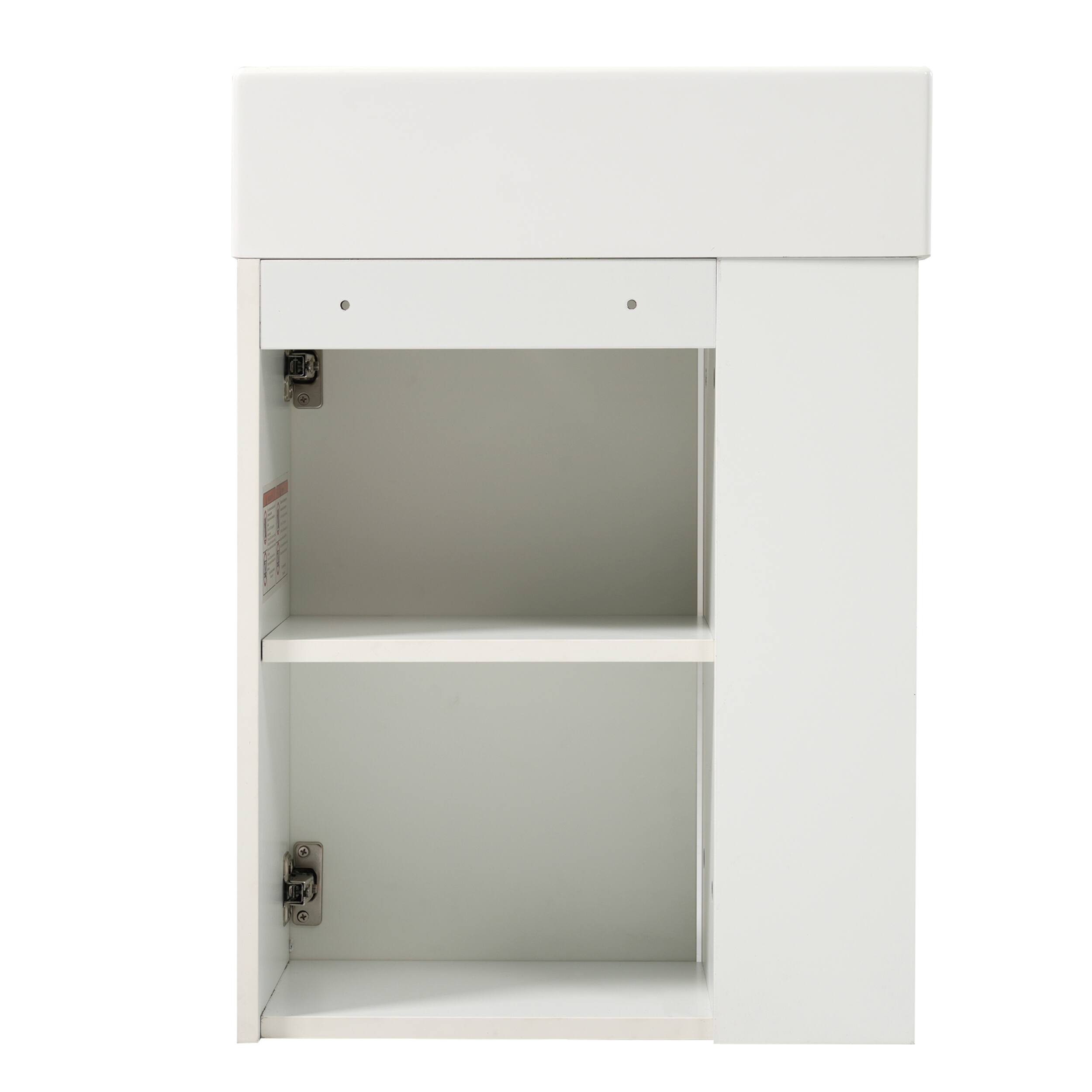 Alt View 10. ELEMENT ACE - Compact Floating Bathroom Vanity with Integrated Storage and Resin Basin - Ideal for Small Spaces - White.