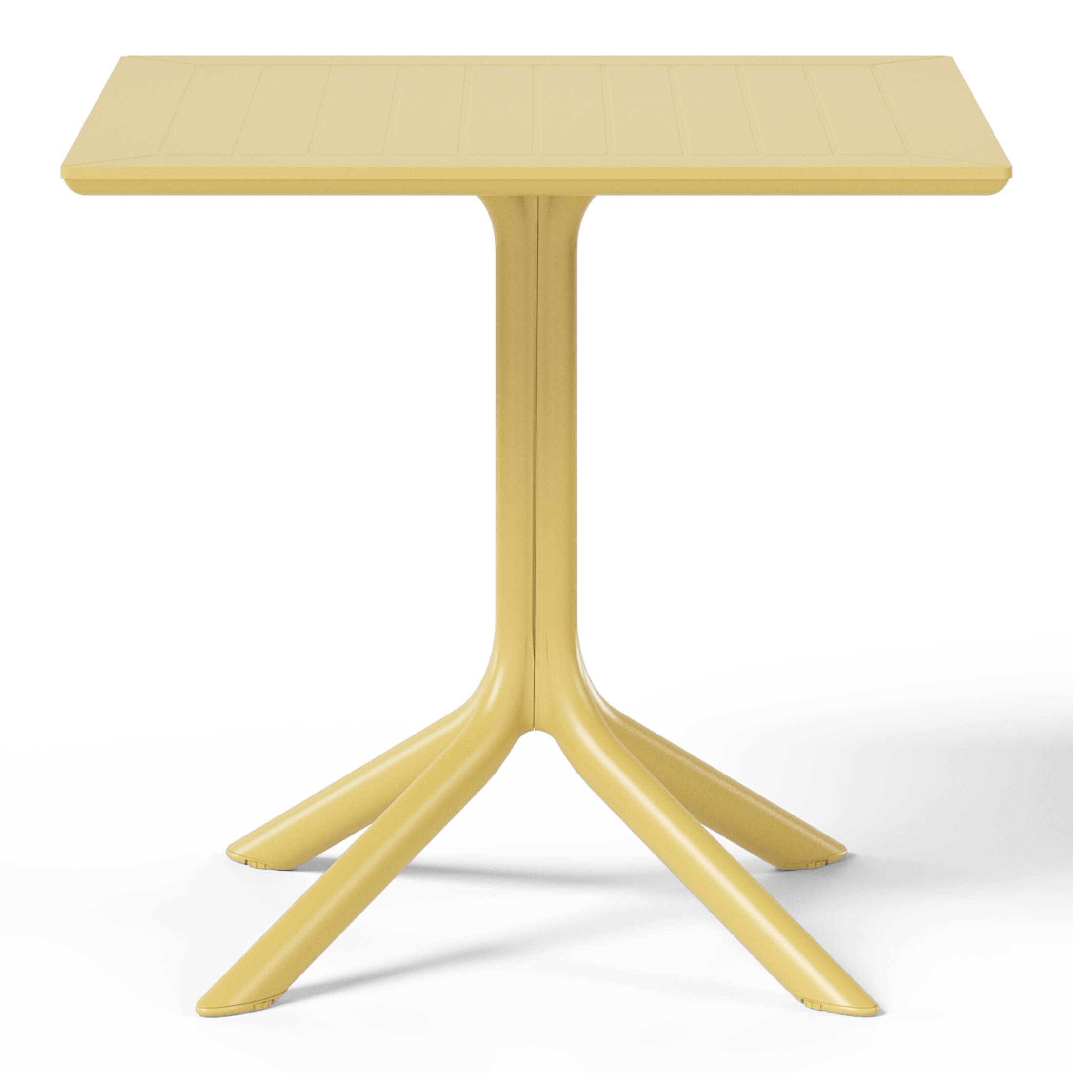 Back. WestinTrends - WestinTrends Playa 31.5" Square Outdoor Plastic Resin Patio Dining Table for 4 - Yellow.