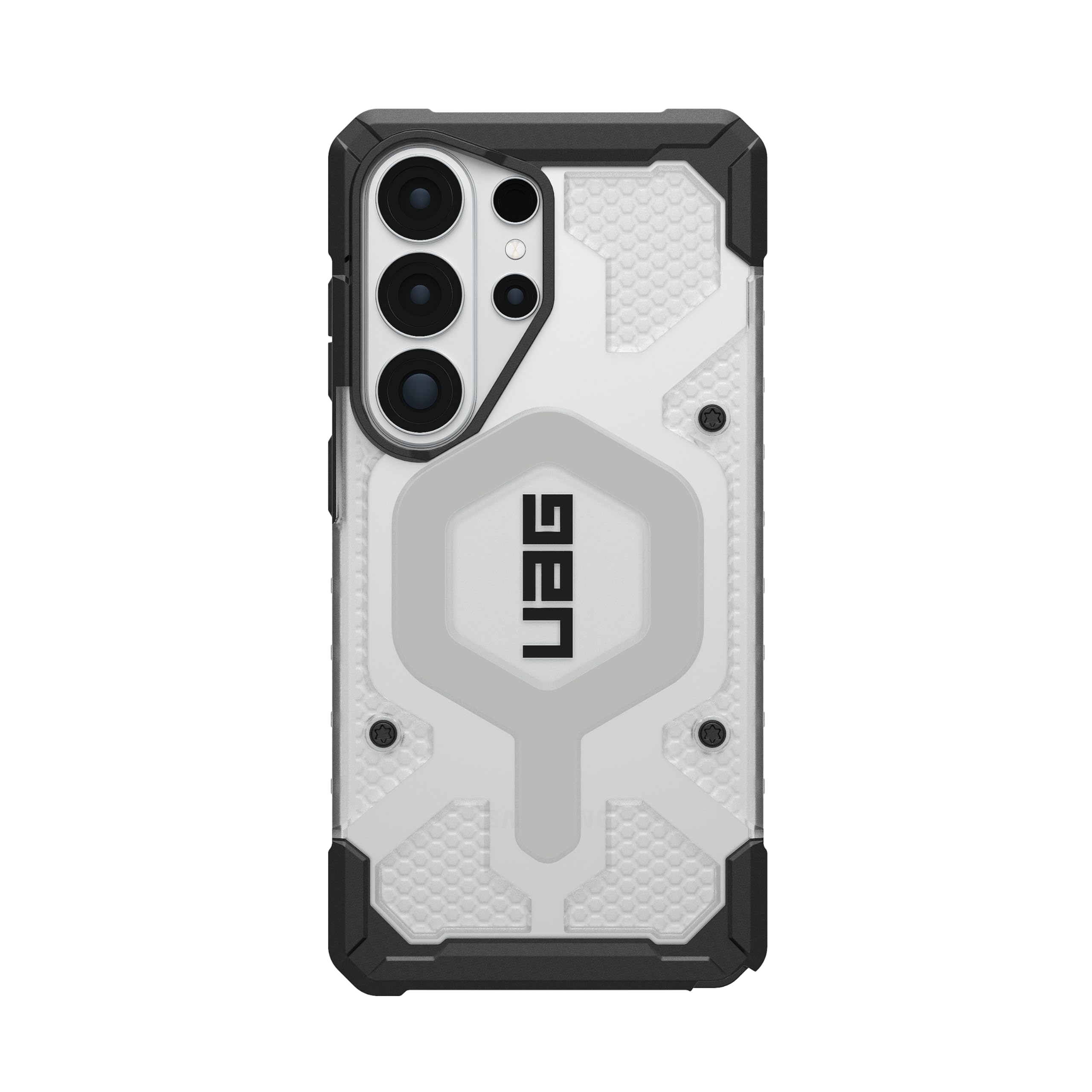 Alt View 5. UAG - Samsung Galaxy S26 Ultra Case w/ Magnetic Charging, Traction Grip, Drop Protection, Rugged Transparent Protective Cover - Ice/Silver.