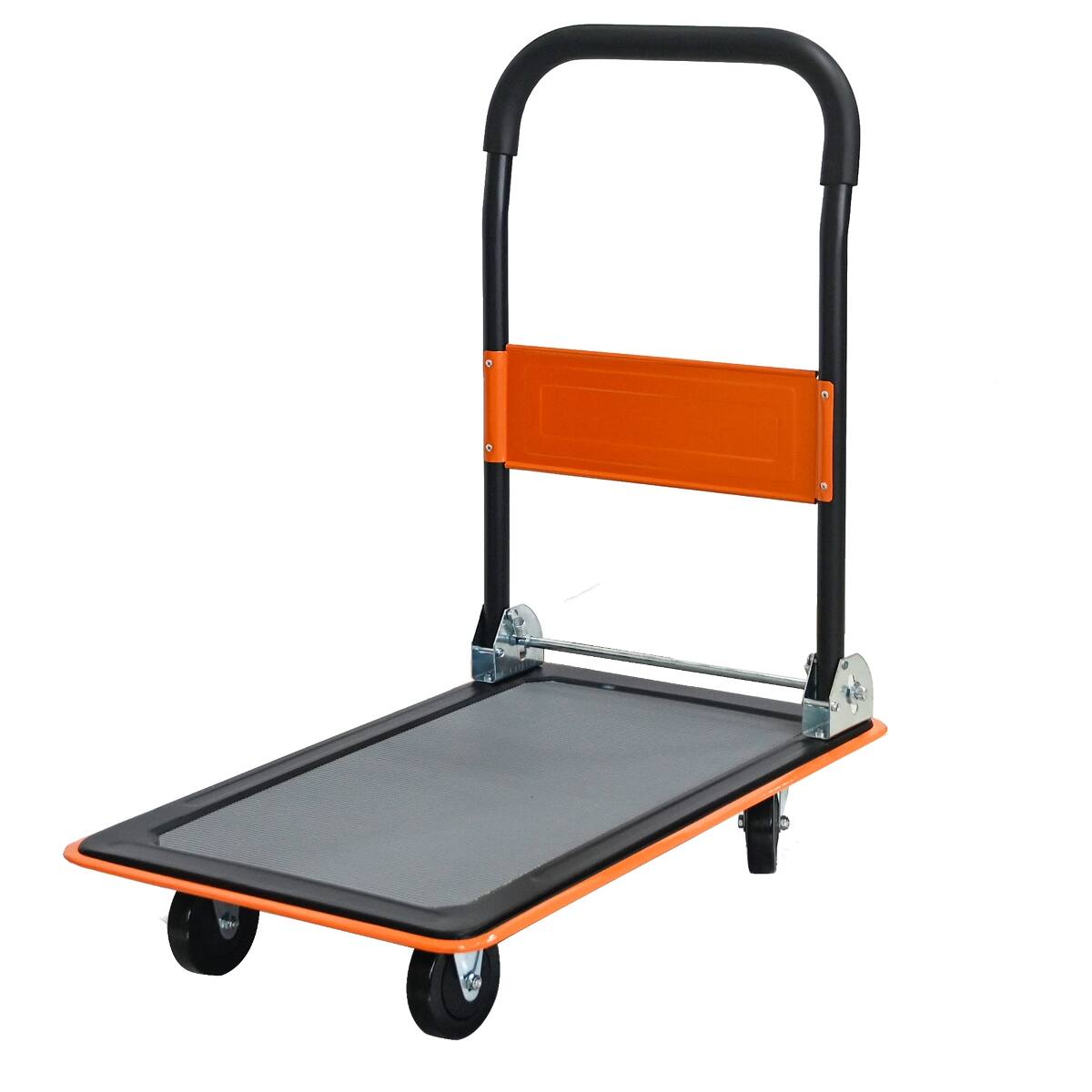 Front. Ropilly - Ropilly Folding Platform Cart, 330 lb Capacity Foldable Flatbed Cart with Swivel Wheels, Orange - Orange.
