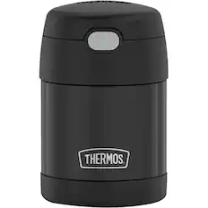 Front. Thermos - Thermos 10 oz. Kid's Funtainer Insulated Stainless Food Jar - Matte Black - Matte Black.