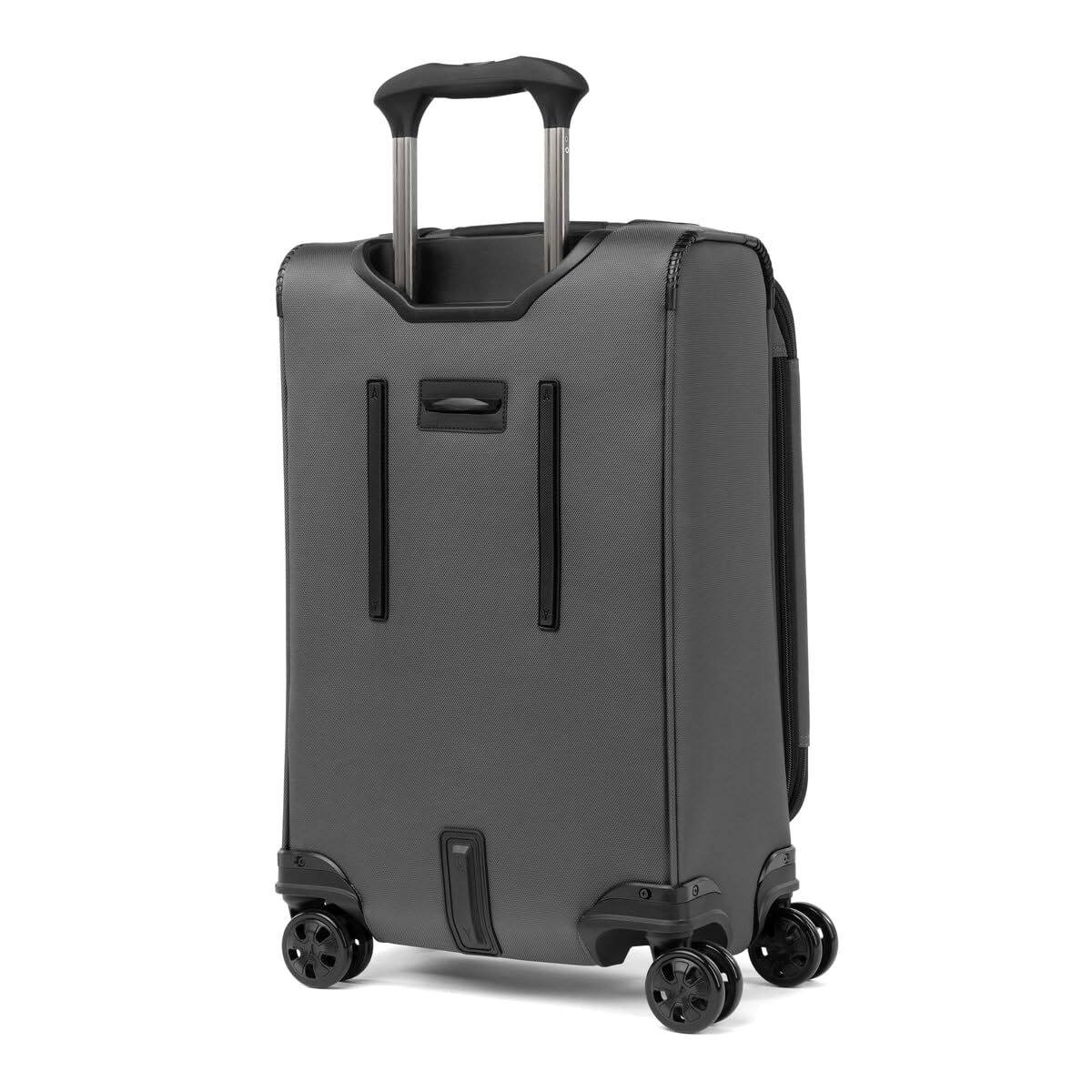 Angle. Travelpro - Travelpro Crew Classic Lightweight Softside Expandable 21" Carry On Spinner - Titanium Grey.