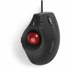 Front. Kensington - Kensington Pro Fit Ergo TB675 Vertical Wired Trackball - Ergonomic Thumb-Operated Trackball - PC, Mac - Optical - Cable - Black.