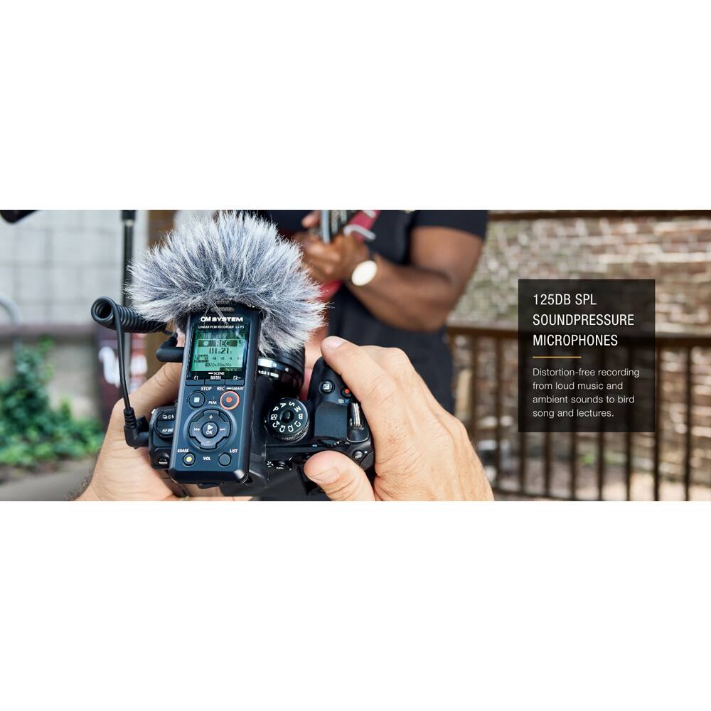 Sure, here is the corrected and grouped text:

---

**125dB SPL SOUND PRESSURE MICROPHONES**

Distortion-free recording from loud music and ambient sounds to bird song and lectures.

---

**OM SYSTEM**

---

**OM SYSTEM**

**125dB SPL SOUND PRESSURE MICROPHONES**

Distortion-free recording from loud music and ambient sounds to bird song and lectures.