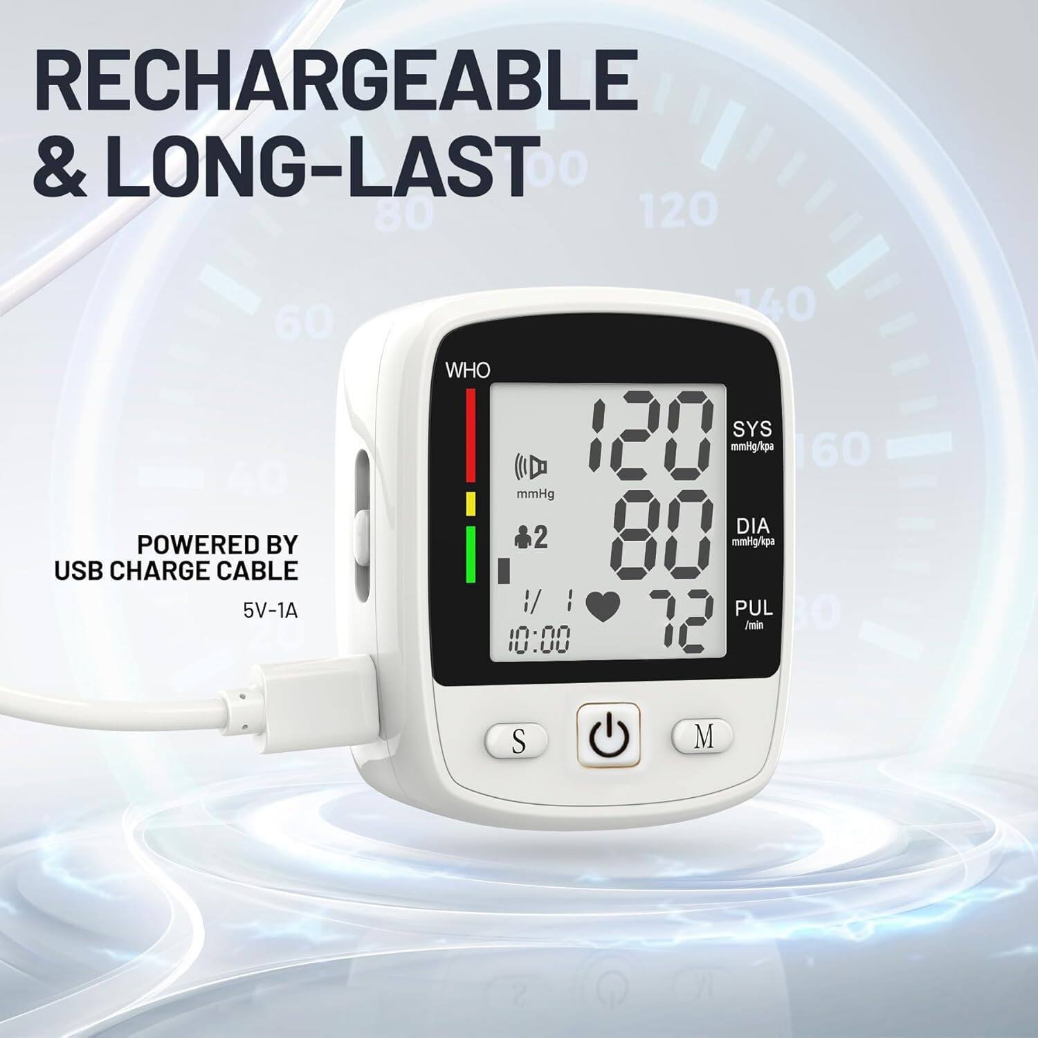 RECHARGEABLE & LONG-LAST

POWERED BY USB CHARGE CABLE
5V-1A