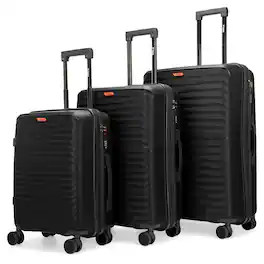 Bobcat - Excavator 3 Piece Expandable Hardside Spinner Luggage Set with TSA Lock - Black