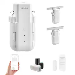 VEVOR - Automatic Curtain Opener, APP and Remote Control, Hub Included, Electric Smart Curtain Opener Compatible with Alexa - White