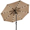 Front. Best Choice Products - Best Choice Products 10ft Solar LED Lighted Patio Umbrella w/ Tilt Adjustment, UV-Resistant Fabric - Tan - Tan.