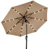 Best Choice Products - 10ft Solar LED Lighted Patio Umbrella w/ Tilt Adjustment, UV-Resistant Fabric - Tan
