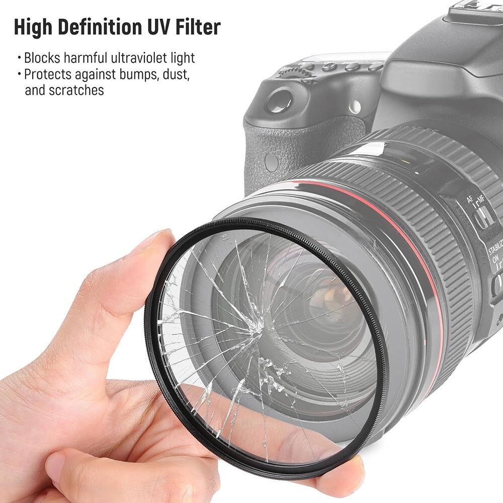High Definition UV Filter  
- Blocks harmful ultraviolet light  
- Protects against bumps, dust, and scratches  

AF  
IrMF  
I A STABL ON
