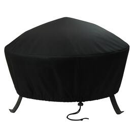 Sunnydaze - 36 in Weather-Resistant PVC Round Fire Pit Cover - Black