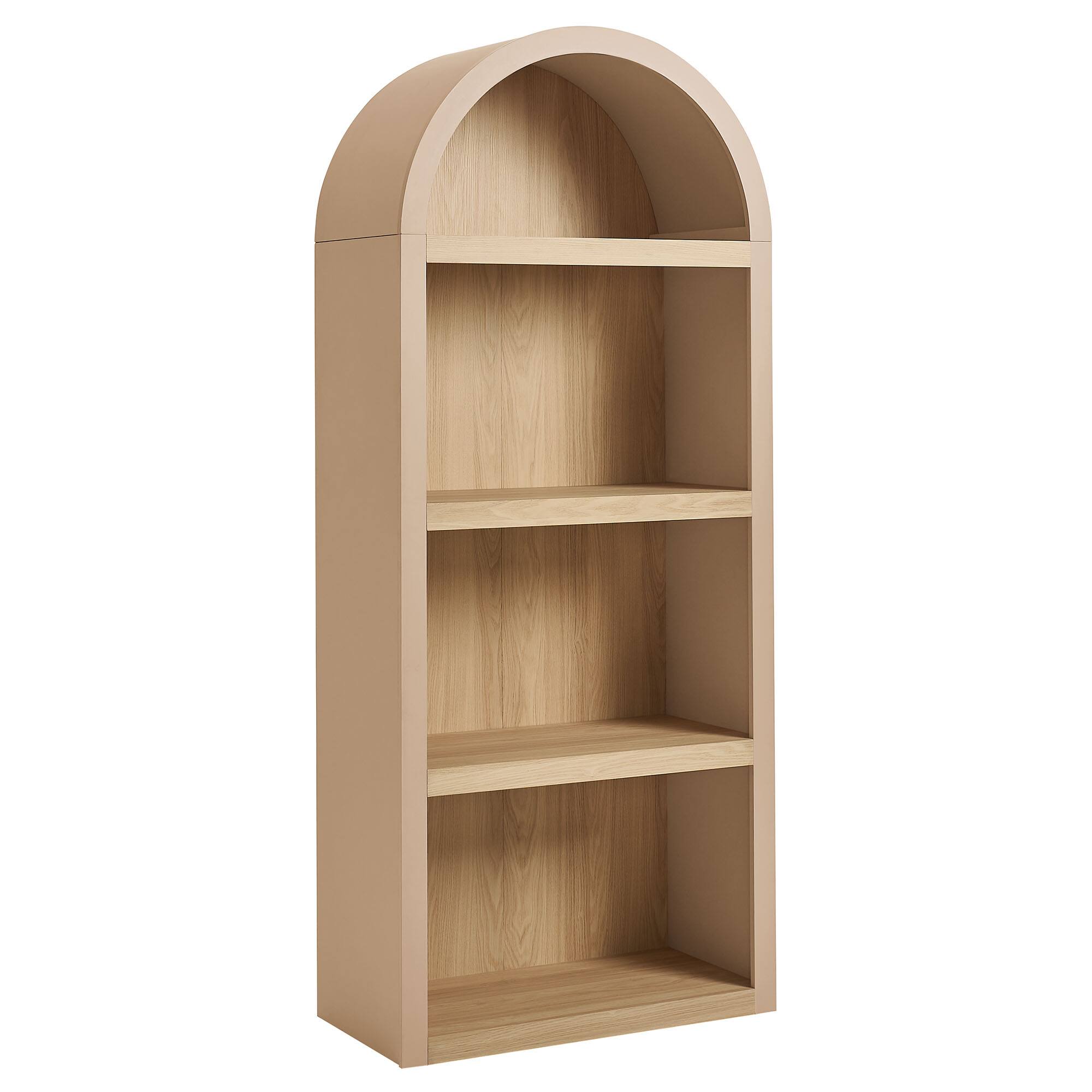 Angle. Modway - Caleb 4 Arched Display Shelf Bookcase by Modway - Tan.
