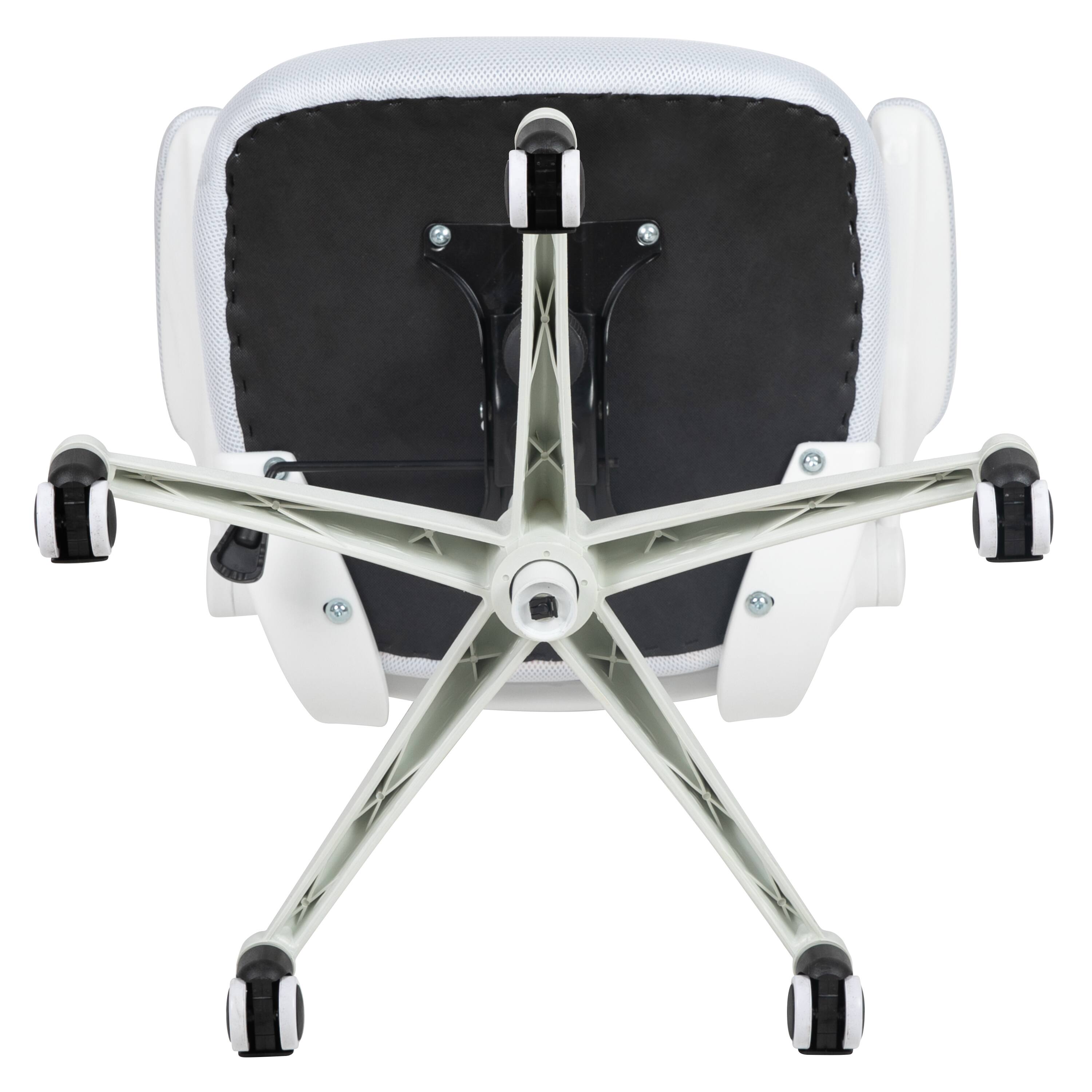 Alt View 9. Emma + Oliver - Mid-Back Mesh Swivel Ergonomic Task Office Chair with Flip-Up Arms - White Mesh/White Frame.