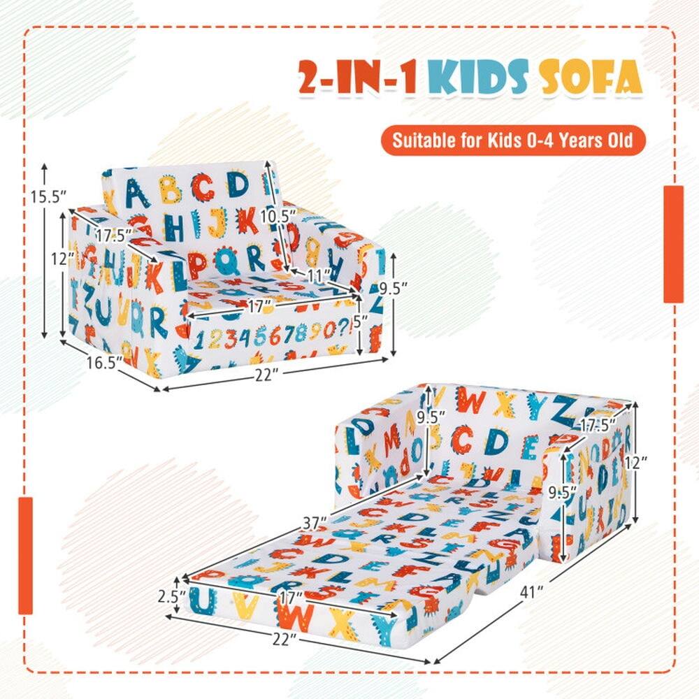 2-IN-1 KIDS SOFA  
Suitable for Kids 0-4 Years Old  

15.5"  
17.5"  
12"  
11"  
17"  
9.5"  
16.5"  
22"  
1234567890?  
16.5"  
37"  
2.5"  
17"  
22"  
41"  

9.5"  
17.5"  
12"  
9.5"