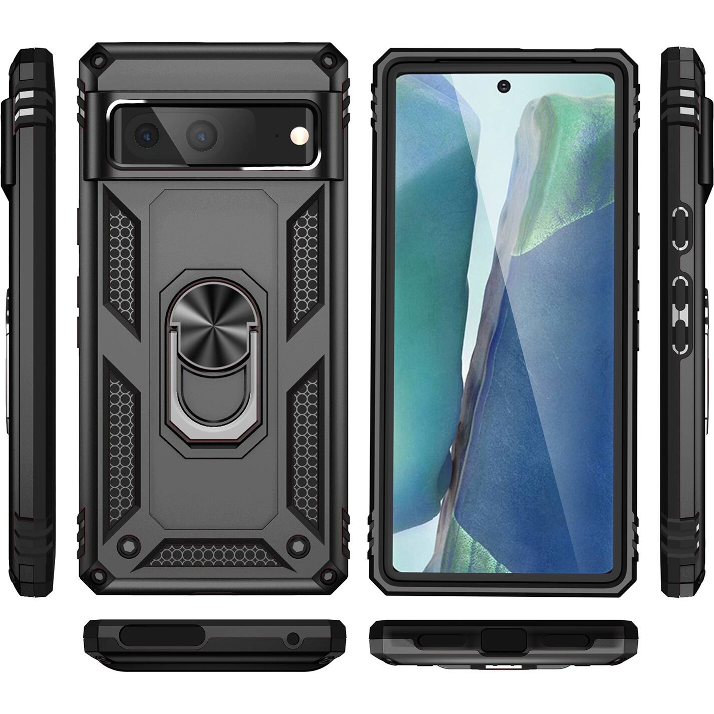 Alt View 11. SaharaCase - Military Kickstand Series with Belt Clip Case for Google Pixel 7 - Black.