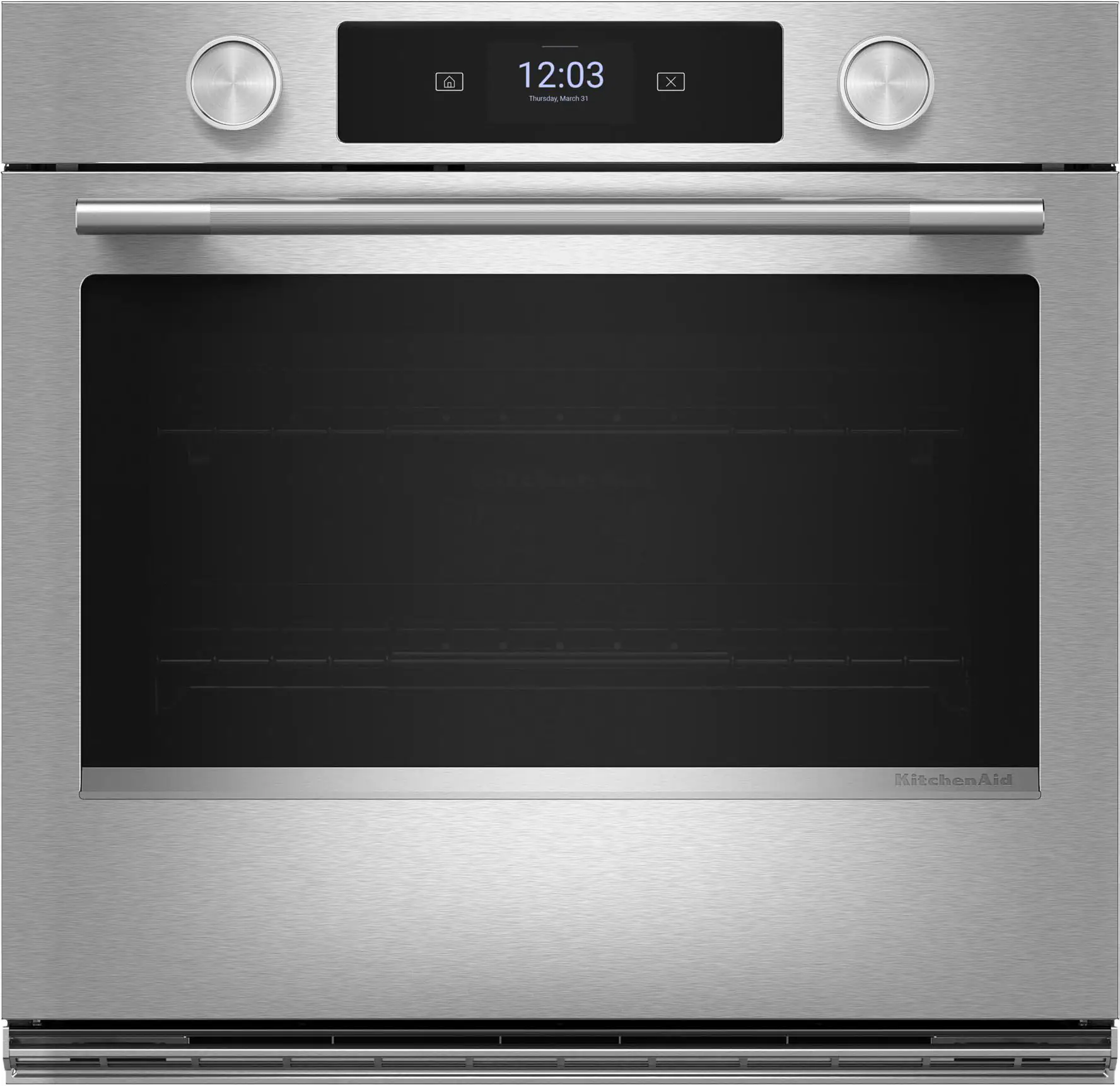 KitchenAid - 30" Smart Built-In Single Electric Convection Wall Oven with Assisted Cook Cycles - Stainless Steel