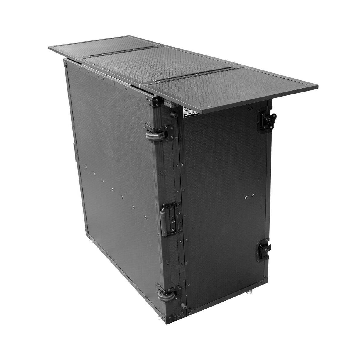 Alt View 5. ProX - ProX XS-DJSTN Transformer Series Fold-Away DJ Performance Desk Facade with Wheels, Black on Black.