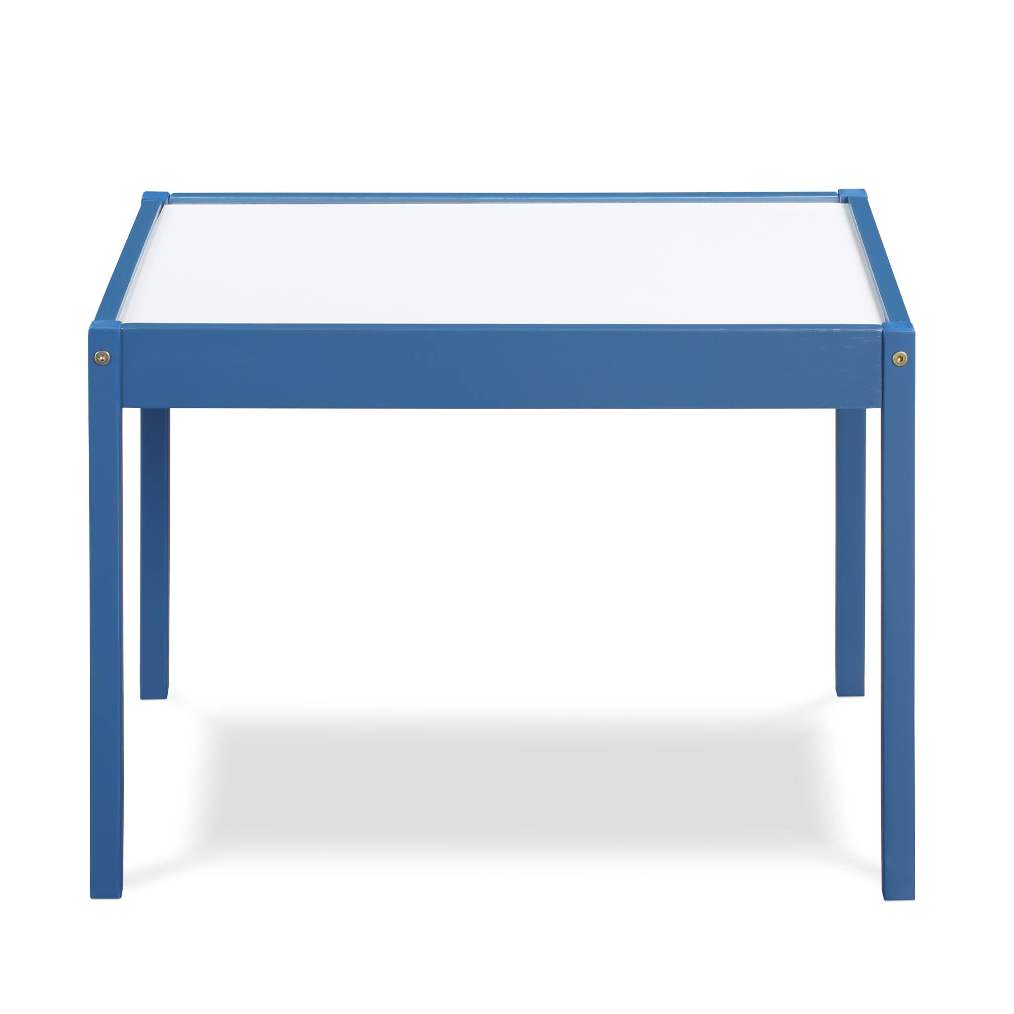 Back. GOODSILO - 3-Piece Children's Dry Erase Activity Table and Chair Set with Durable Wood Construction for Creative Play and Learning - Navy.