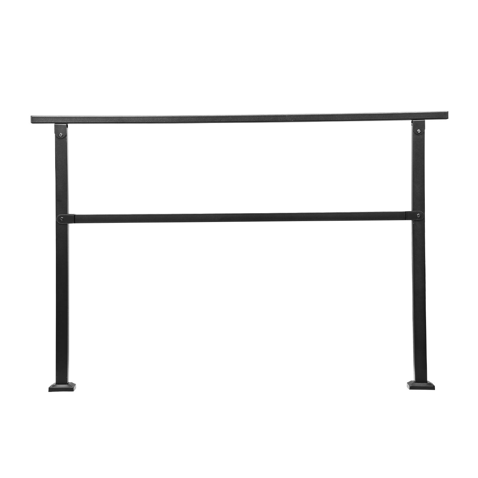 Alt View 5. VEVOR - Outdoor Handrails for Steps, 4-5 Step Stair Rail Kit, Black Square Tube with Horizontal Bar, Carbon Steel Support Rails - Black.