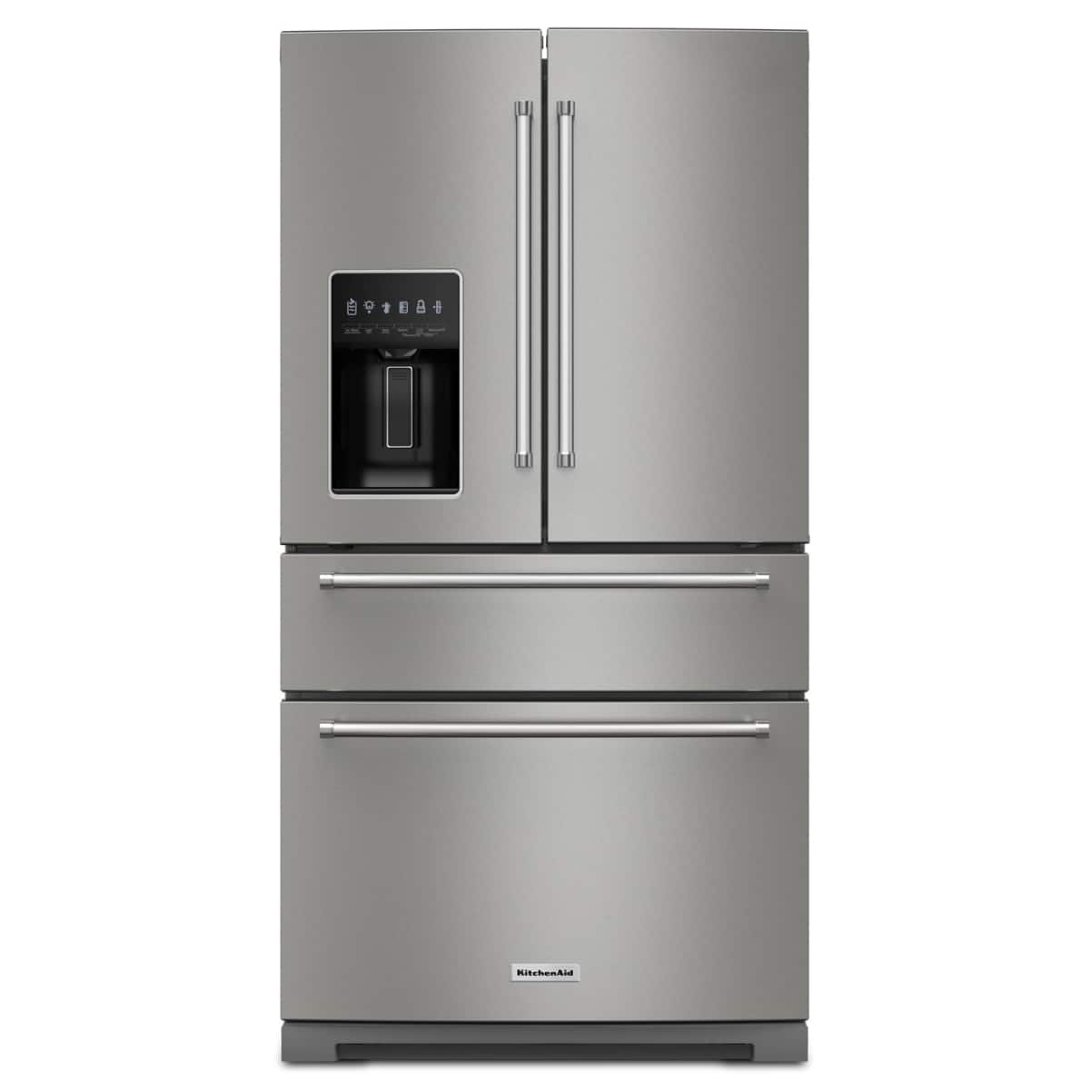 Front. KitchenAid - 26.2 Cu. Ft. Multi-Door French Door Refrigerator with Platinum Interior - PrintShield Stainless.