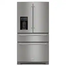 Front. KitchenAid - 36 in. Wide 26 cu. ft. Multi-Door French Door Refrigerator with Platinum Interior - PrintShield Stainless.