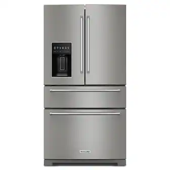 Front. KitchenAid - 26.2 Cu. Ft. Multi-Door French Door Refrigerator with Platinum Interior - PrintShield Stainless.