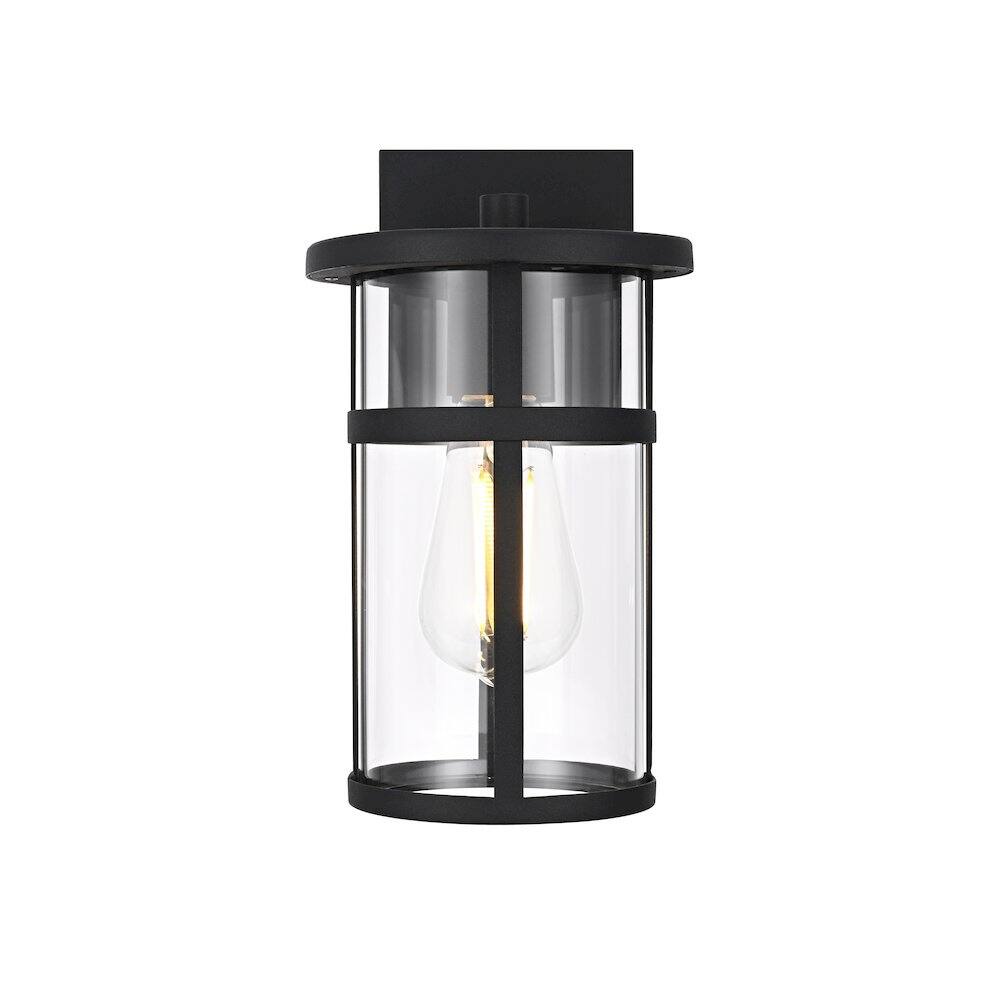 Back. Elegant Lighting - Henrik 6 Inch Outdoor Wall Sconce In Black - Black.