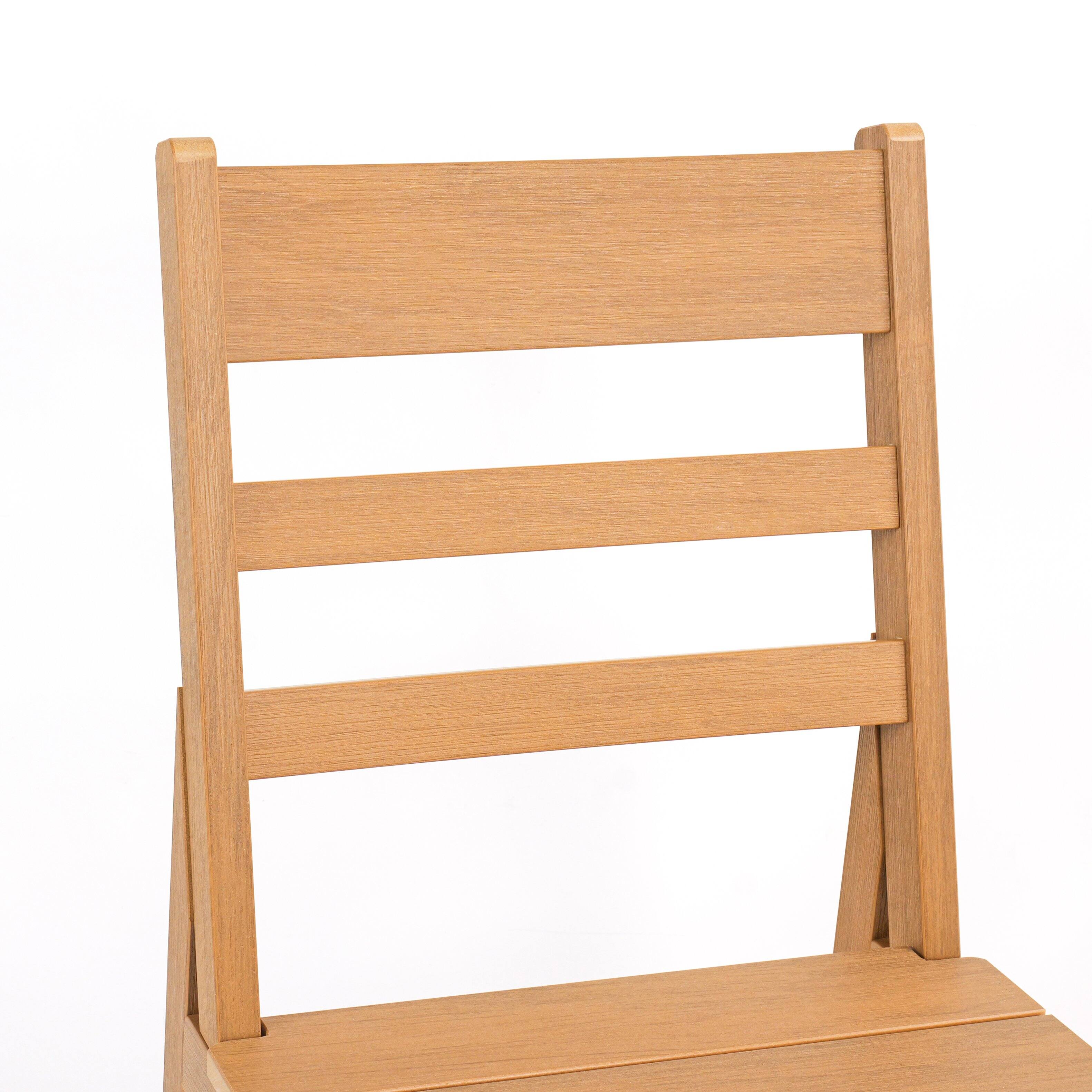 Alt View 7. Famapy - Pairs of Teak-Style Outdoor Patio Dining Chair HDPS Aluminum Frame, Weatherproof & Low-Maintenance for Garden Poolside - Wooden.