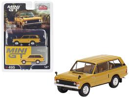 1971 Range Rover Bahama Gold Limited Edition 1/64 Diecast Model Car by Mini GT - Yellow