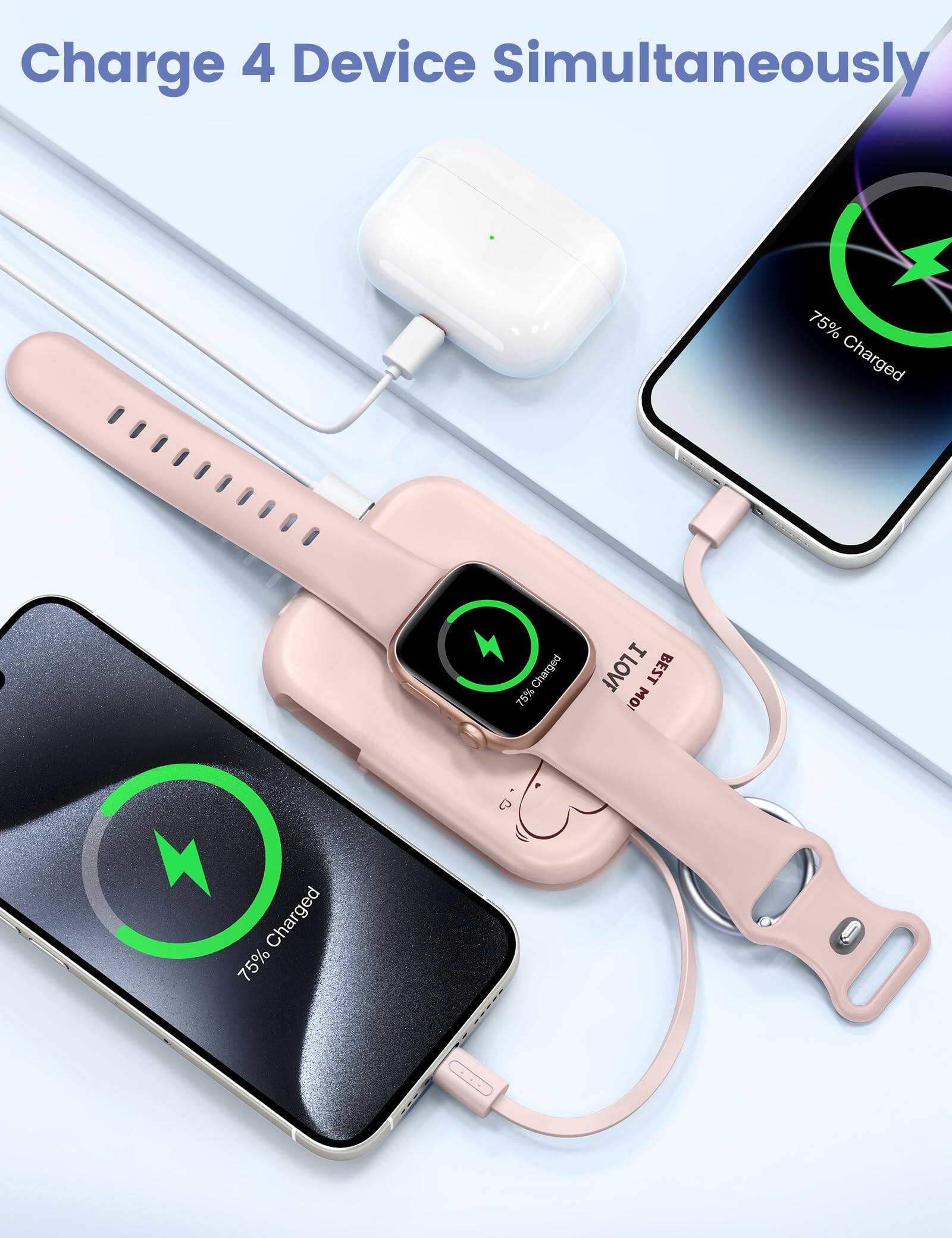 Charge 4 Device Simultaneously

75% Charged

I LOVE BEST

Charged 75%