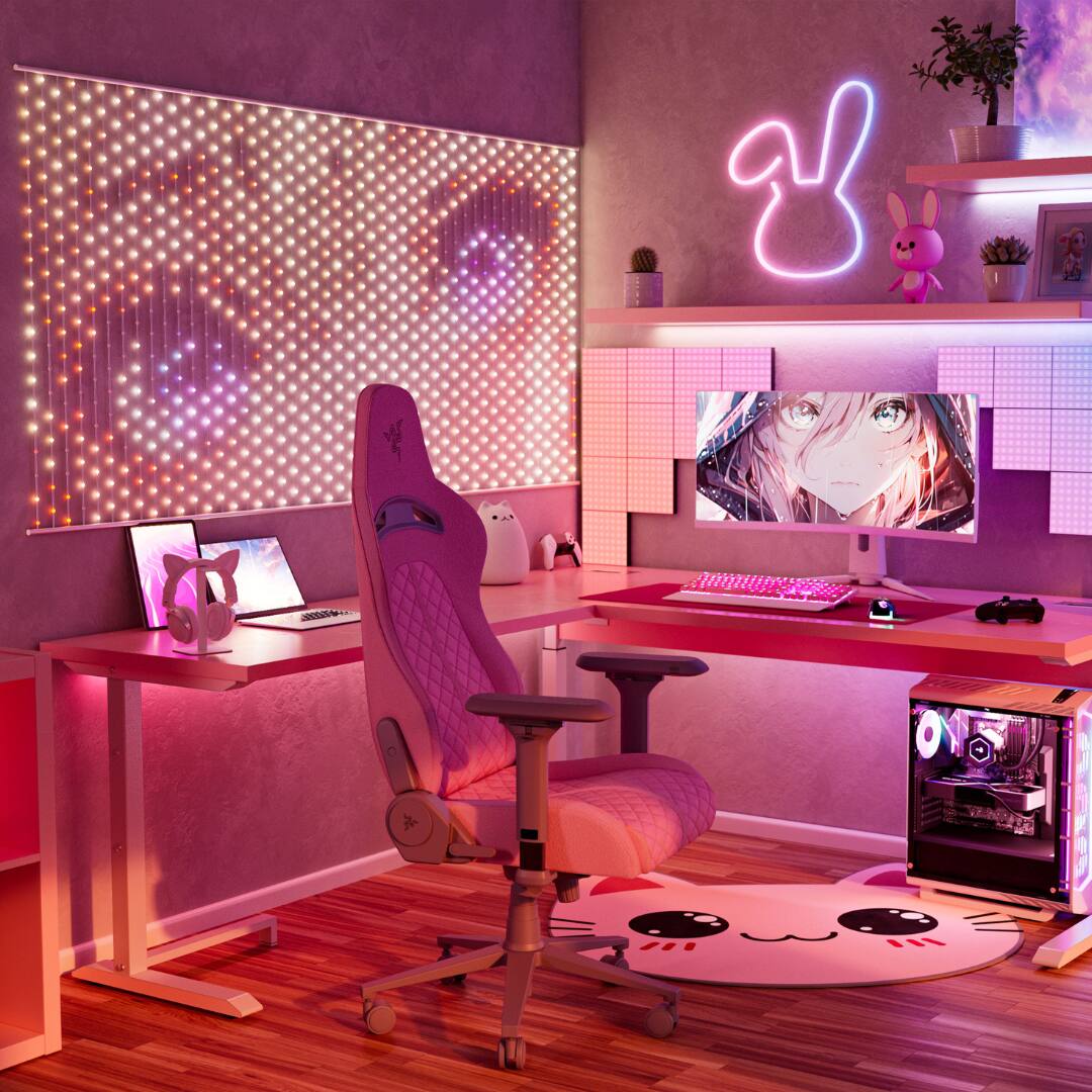 Alt View 2. Twinkly - 3-in-1 Gaming / Streaming Battlestation Bundle w/HD Matrix Lighting, Pixel Art Squares & Light Strip - Multicolor.