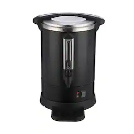 Acekool - 80 Cup Stainless Steel Coffee Urn and Hot Water Dispenser with Water Collecting Tray - Black