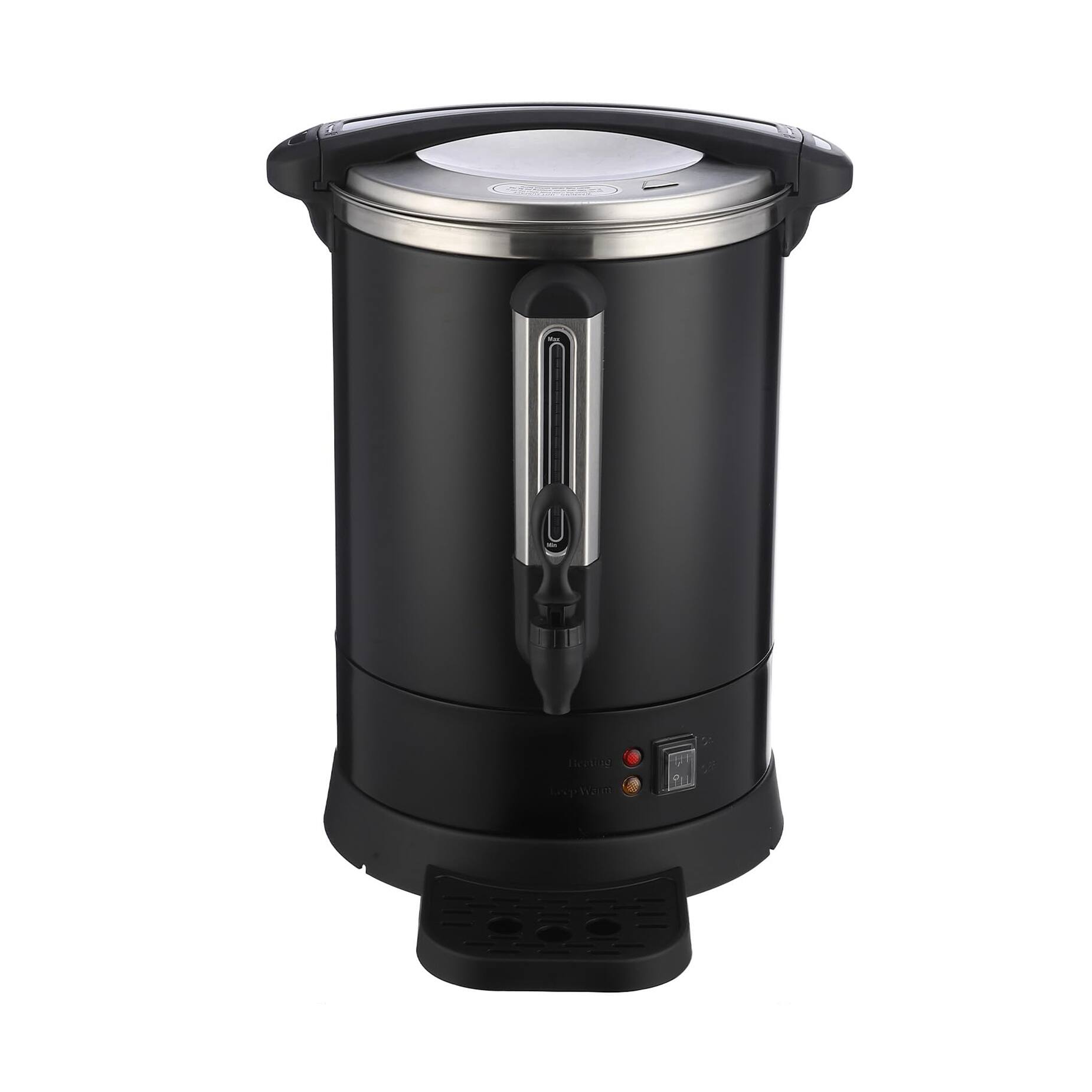 Acekool - 80 Cup Stainless Steel Coffee Urn and Hot Water Dispenser with Water Collecting Tray - Black