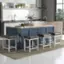 Alt View 4. Costway - 24.5" Bar Stool Set of 2 with Solid Rubber Wood Frame Humanized Footrest Kitchen - White.