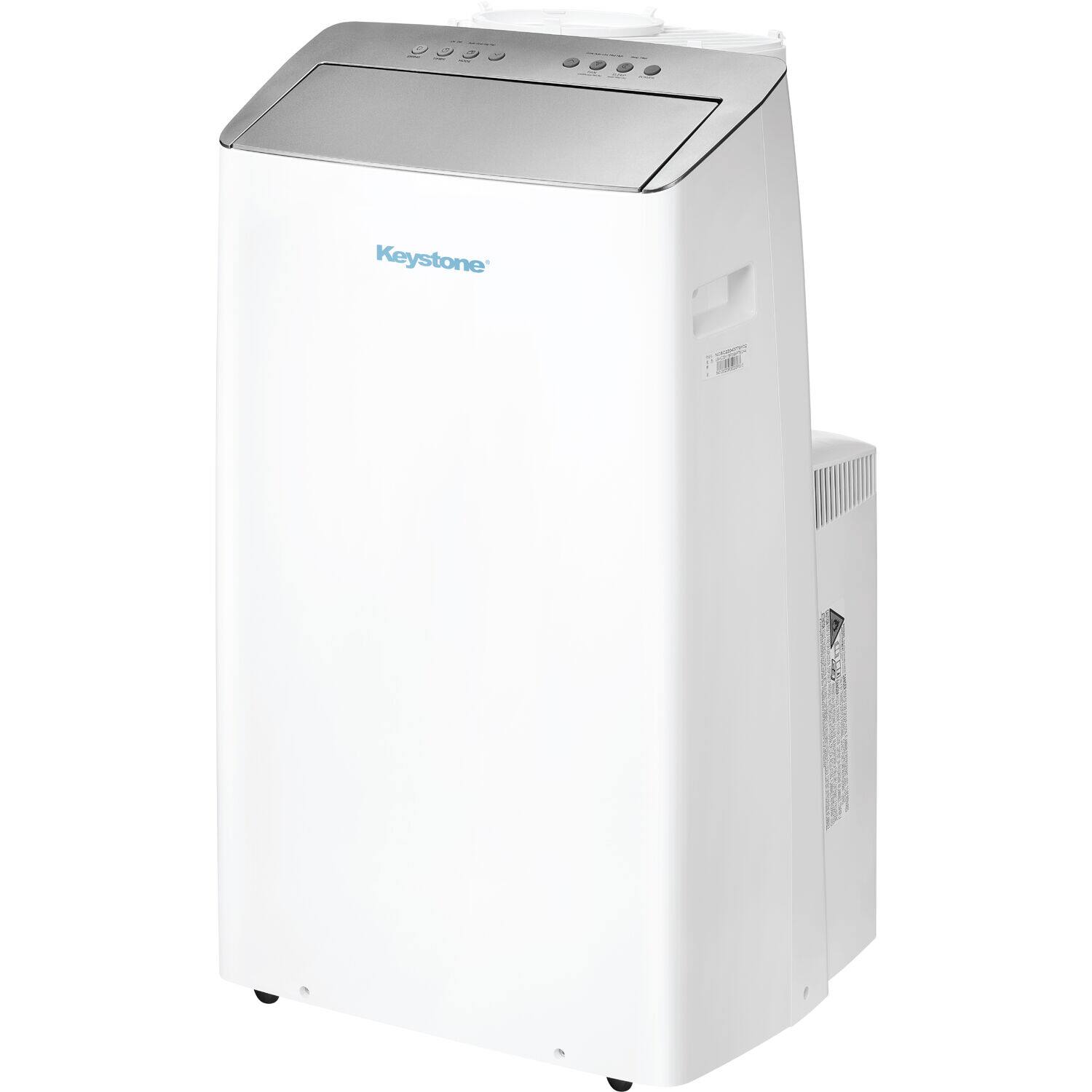 Angle. Keystone - 14,000 BTU ASHRAE/12,000 BTU DOE Portable Inverter Air Conditioner with Heater and Remote Control - White.