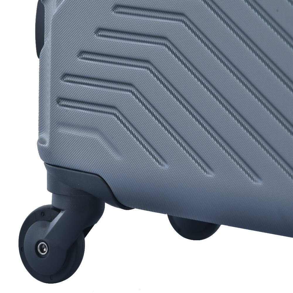 Alt View 6. Ropilly - Ropilly 3 Piece Luggage Set ABS Hard Shell Suitcase Set with Spinner Wheels Gray - Gray.