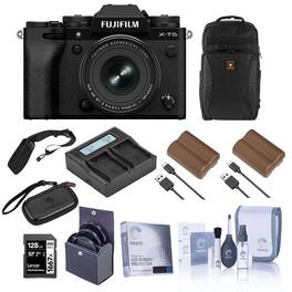 Bundle - Fujifilm - X-T5 Mirrorless Camera, Black with XF 16-50mm f/2.8-4.8 R LM WR Lens, with 128GB Memory Card, Backpack,