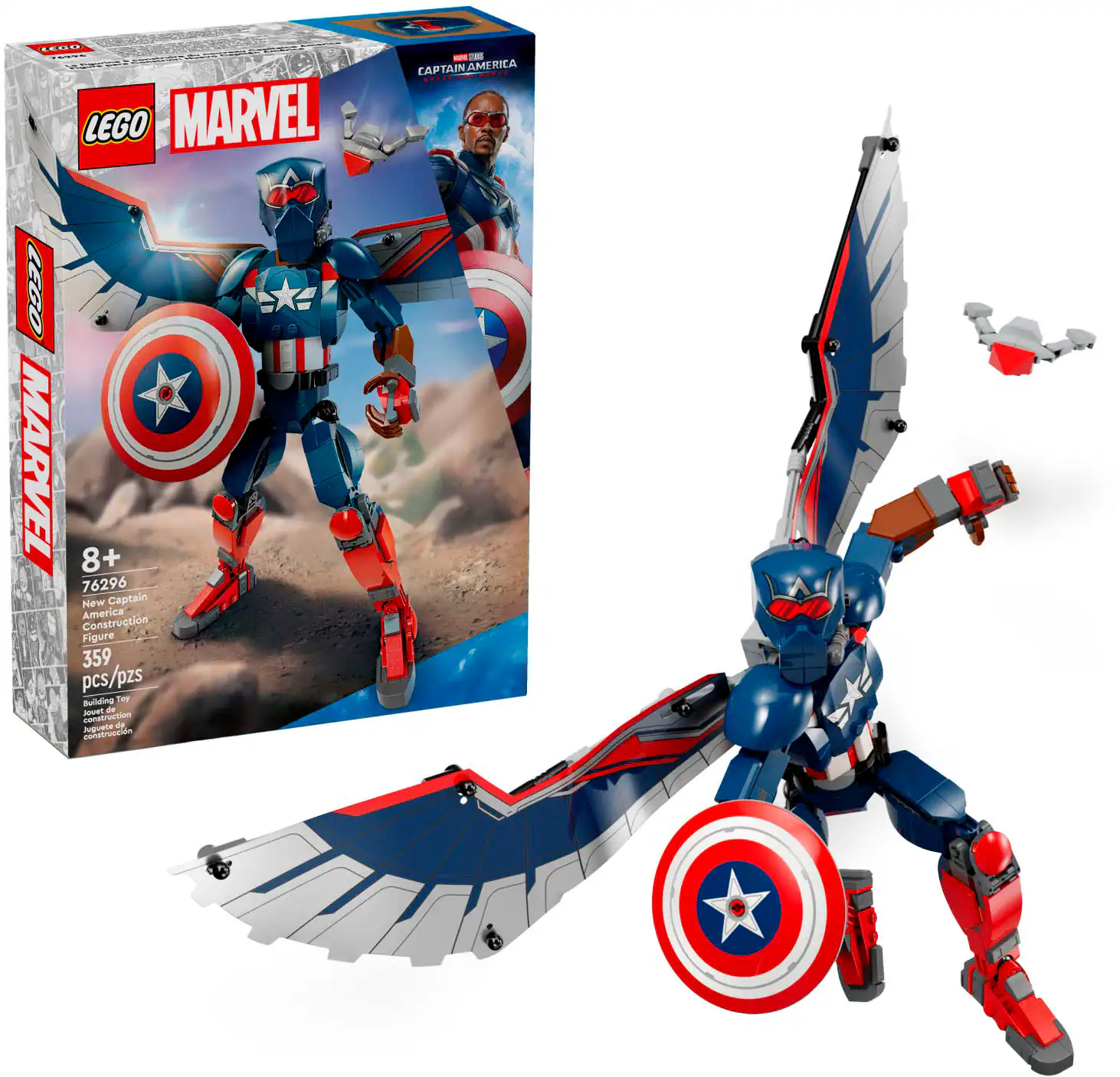 LEGO - Marvel New Captain America Construction Figure Super Hero Toy with Minifigures 76296