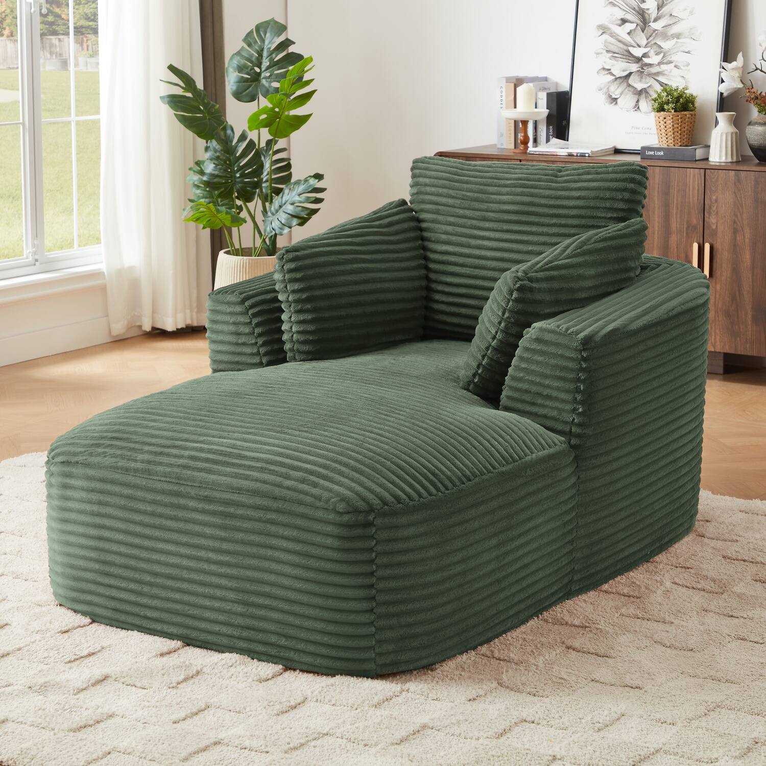 Alt View 1. Z-Edge - Corduroy sleeper sofa couch, no assembly needed. Perfect for Living Room/Dorm/Apartment - Green - Green.