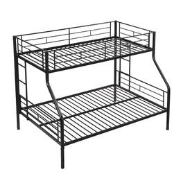 Boyel Living - Twin Over Full Metal Bunk Bed, Large Under-Bed Storage, No Box Spring Needed, Easy Assembly - Black