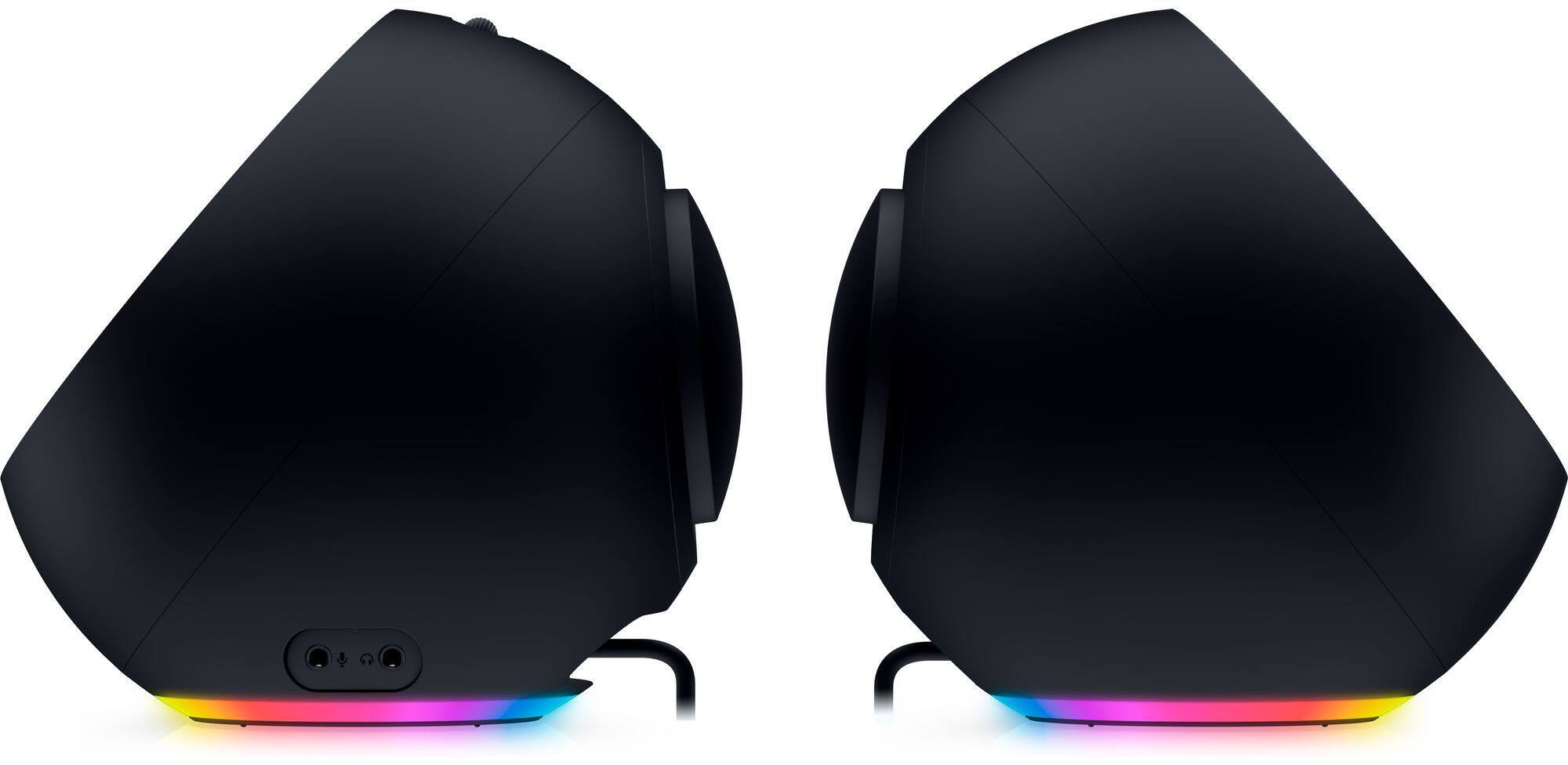 Alt View 7. Razer - Mako X 2.0 RGB Desktop Speakers with Chroma RGB Underglow and 7.1 Surround Sound - Black.