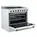 Alt View 4. Forno Appliances - Paolo 5.44 Cu. Ft. Freestanding Electric True Convection Range with Warming Zone - White.