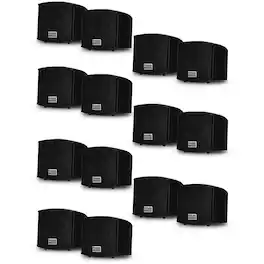Acoustic Audio by Goldwood - AA321B Mountable Indoor Speakers Bookshelf 7 Pair Pack AA321B-7Pr - Black