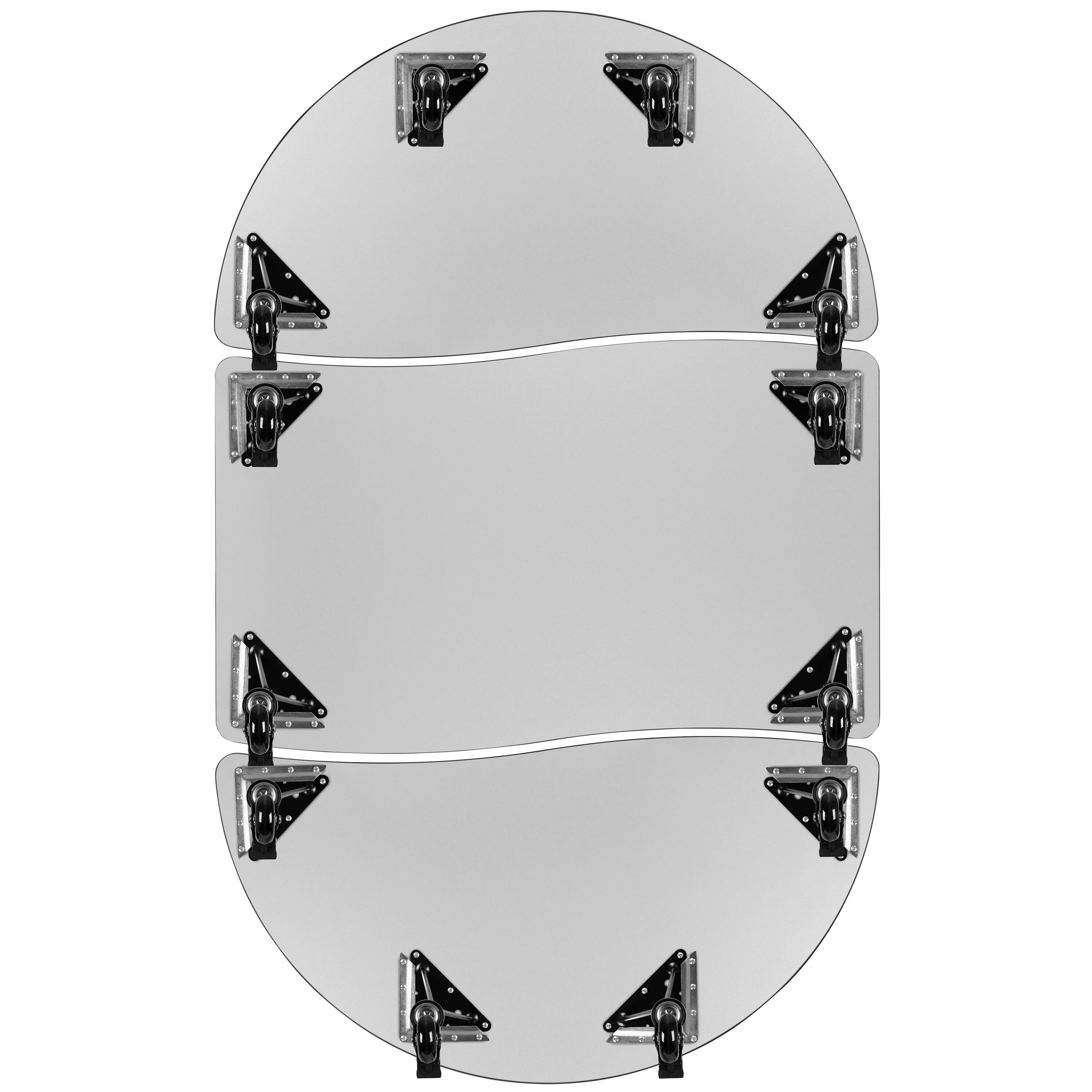 Alt View 8. Emma + Oliver - 3 Mobile Piece 76" Oval Wave Collaborative Grey Adjustable Activity Table Set - Oak.