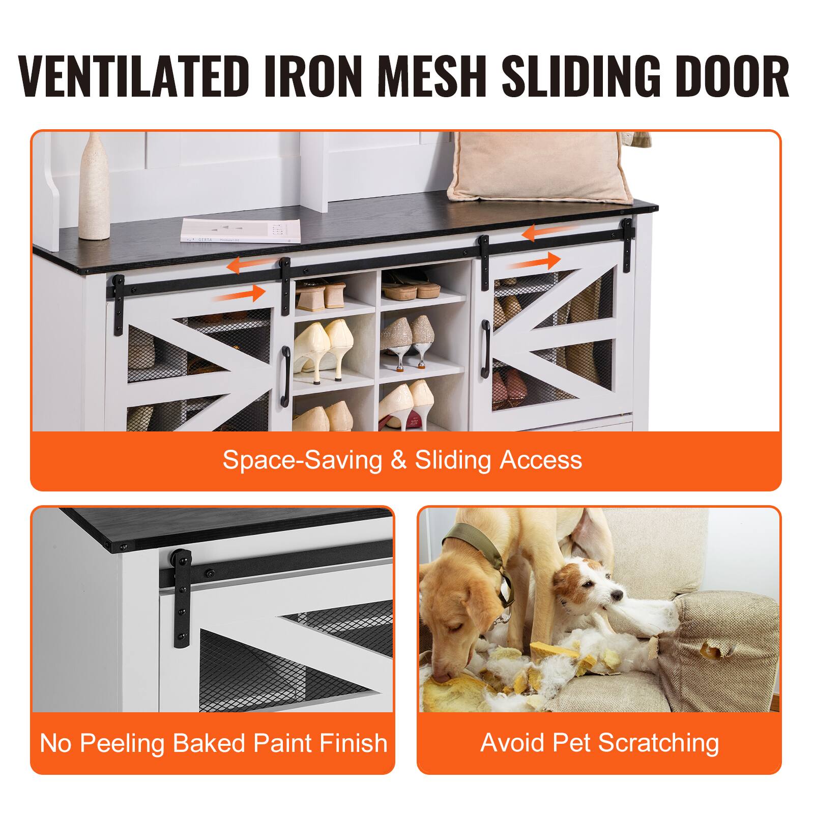 VENTILATED IRON MESH SLIDING DOOR

- Space-Saving & Sliding Access
- No Peeling Baked Paint Finish
- Avoid Pet Scratching