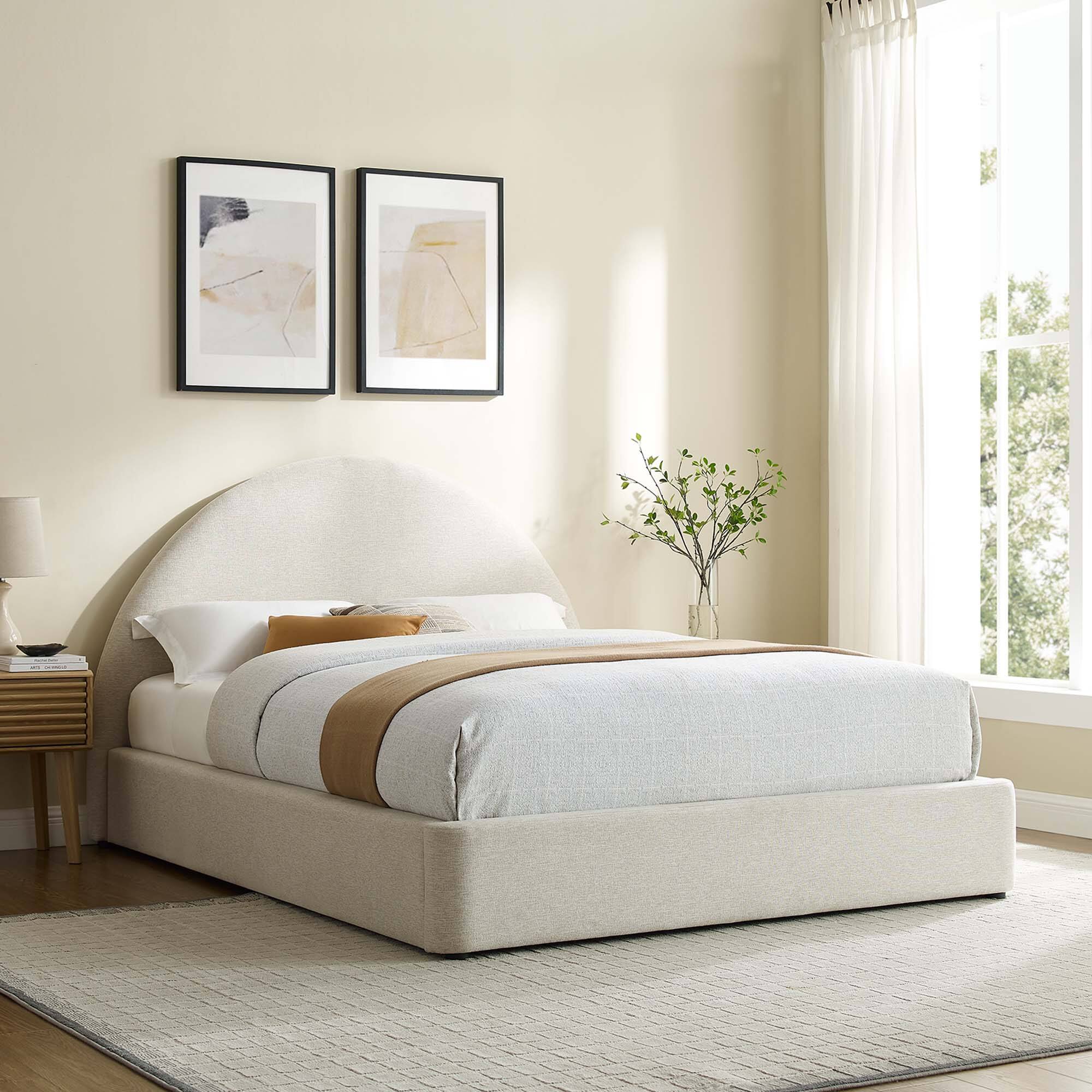 Alt View 5. Modway - Sofia Channel Tufted Performance Velvet Queen Platform Bed - White.