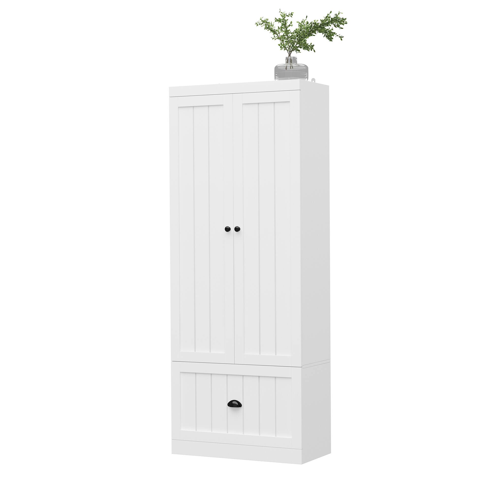 Angle. FUFU & GAGA - FUFU&GAGA Storage Cabinet: Adjustable Shelves Multi - Zone Organizing for Bedroom & Living Room - White.